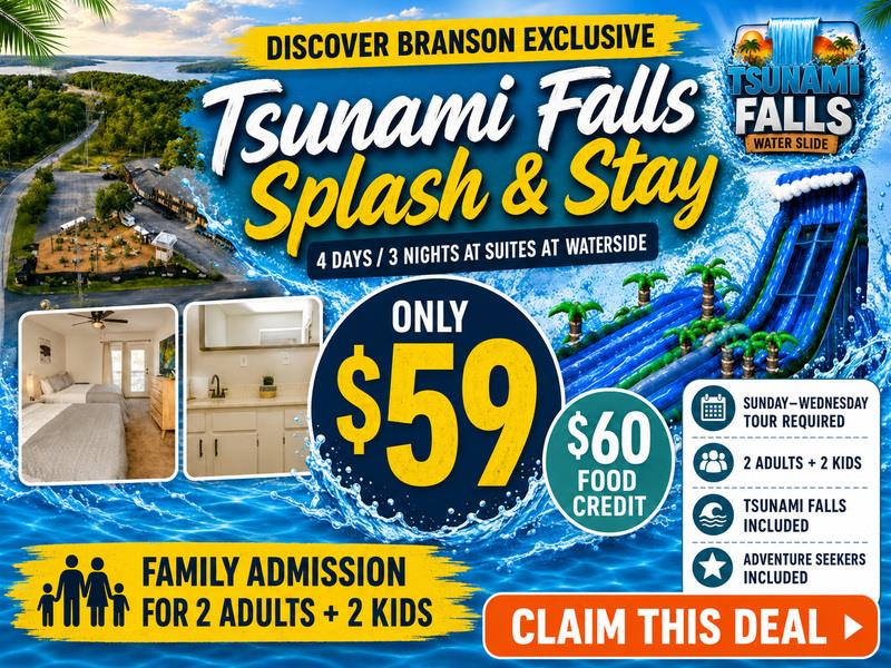 Tsunami Falls Splash & Stay Getaway